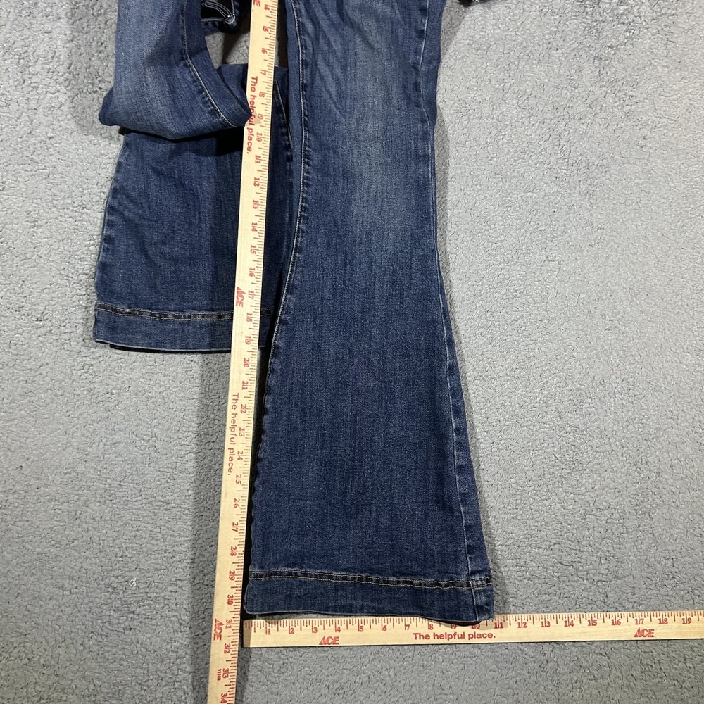 Insane Gene Denim Jumpsuit Retro-inspired Flare Leg Women's Large #3145 - Picture 6 of 7